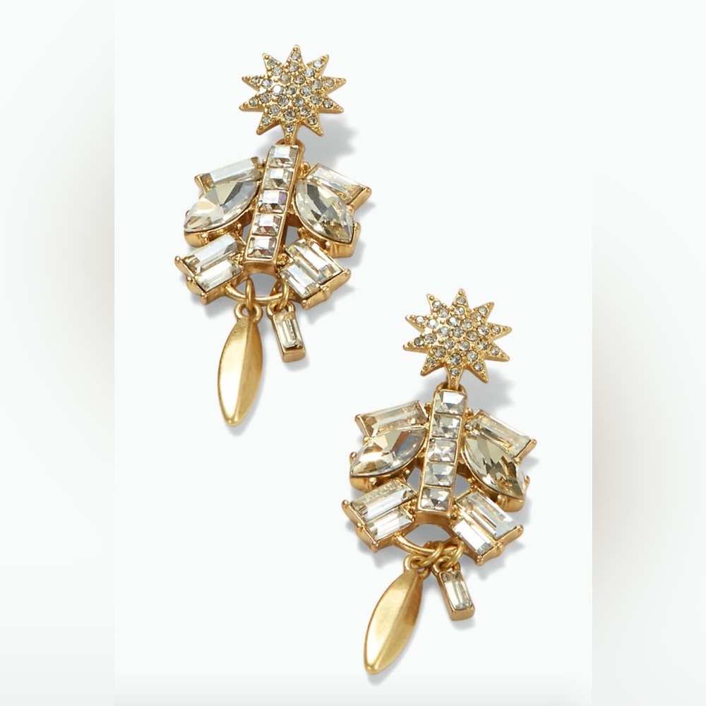 Stella & Dot Campbell 2 in 1 Gold and Crystal Statement Earrings